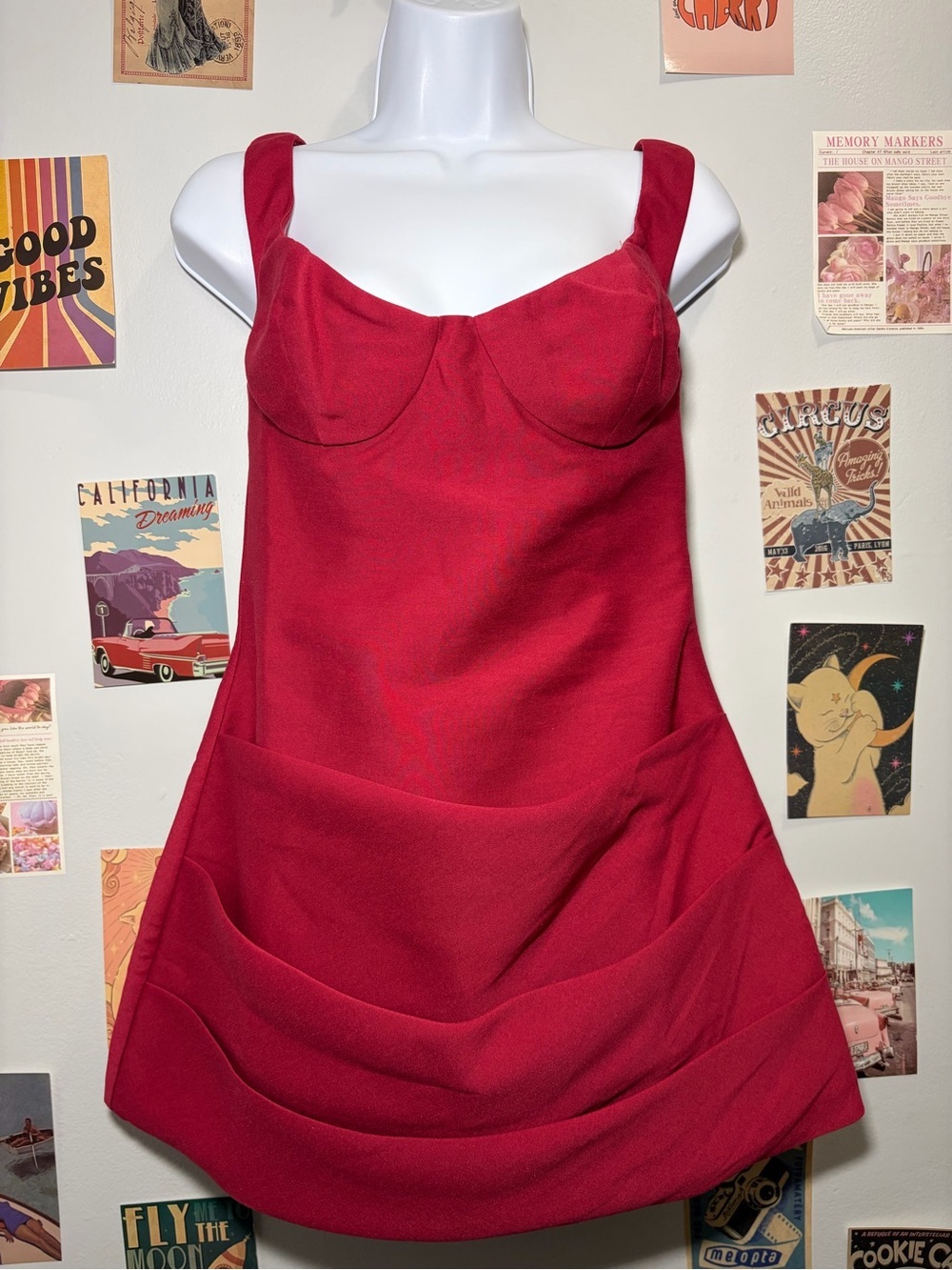 Showpo Red Satin Dress with Tie Detail